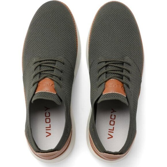 ⚡VILOCY Men's Army Green Fashion Business Comfortable Breathable Dress Sneaker - Picture 7 of 7
